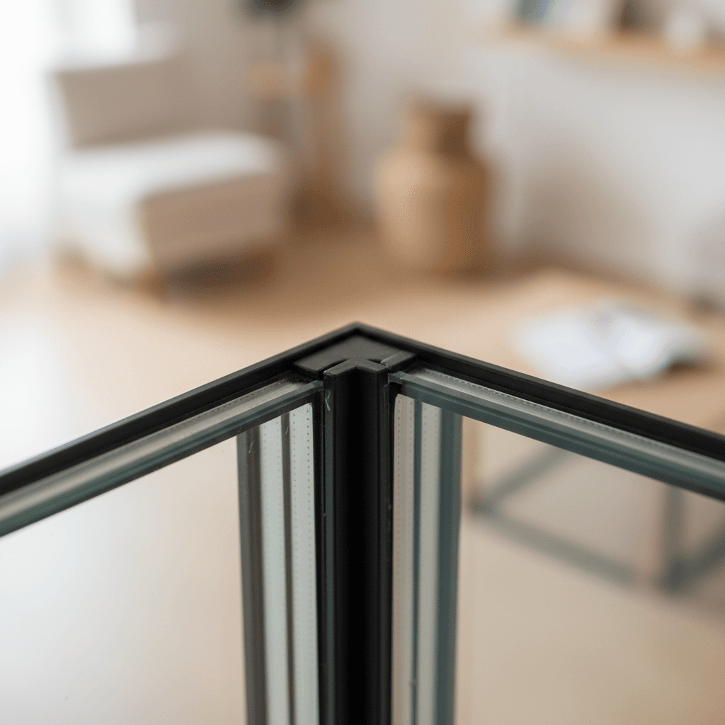 Close-up of spotless residential window showing clean glass and natural light